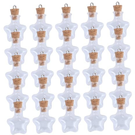 Toyvian 50stücke Mini Wunschflasche Anhänger Transparent Driftflasche DIY Dekorationszubehör Hängekette Handwerkaccessoire Für Schmuck Basteln Und Kreative Arrangements