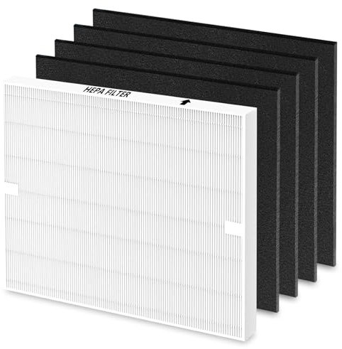 AP-1512HH Replacement Filter for Coway Airmega AP-1512HH and 200M Series Air Purifiers, Funmit 1 True HEPA Filter and 4 Activated Carbon Pre-Filters, Compared to Part # 3304899