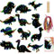 12 Stück Dinosaurier Kratzbilder für Kinder,Tier Kratzpapier Scratch Art mit Holzstiften und Bändern,Personalisiert Magie Scratch Papier Lesezeichen Dinosaurier Ornament für Kinder Spiele Zubehör (A)