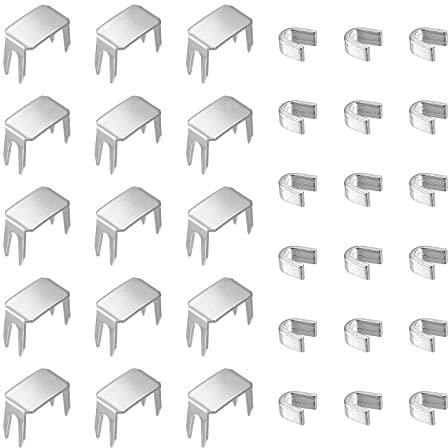 sourcing map #5 Zip Curseur Retenues Kit, 200Pcs Top Bouchons & 100Pcs Bottom Arrête pour Sacs Manteaux Vestes Fermé Fermetures éclair Remplacer, Argent Ton