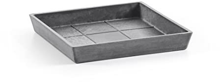 Ecopots quadratischer Pflanzkübel grau 29,6 cm recyceltes Material robust UV-beständig CO² neutral