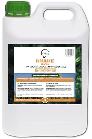 GREENGOF Enraizante Líquido, 5L. Orgánico con Hormonas Naturales. Estimula y Aumenta el Crecimiento de Las raíces de Cualquier Planta. Recomendado para Esquejes, Árboles, Plantas y Transplantes.