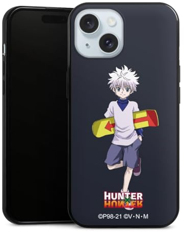 Slim Case extra dünn kompatibel mit Apple iPhone 15 Silikon Handyhülle schwarz Hülle Killua Zoldyck Hunter x Hunter Offizielles Lizenzprodukt