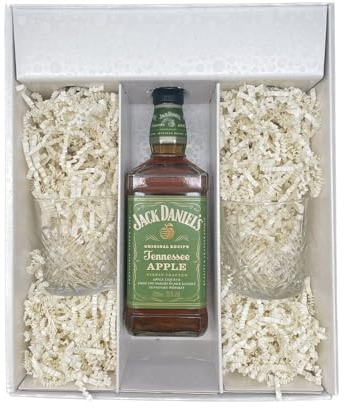 Coffret cadeau Blanc - Whisky - Jack Daniel's Apple 35° - 2 Verres à whisky ARCOROC
