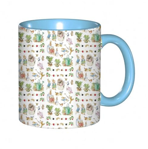 Kaffeebecher Mug,Osterhasen-Muster. Endlose Textur im Cartoon-Stil auf weißem Hintergrund. Für textile Bettwäsch,kaffeebecher porzellan, tasse Füllmenge 330 ml - sehr interessante bedruckte Teetassen