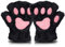 AffeGifts Cat Paw Gloves, Plush Fingerless Gloves Cute Half Finger Warm Winter Gloves Cat Cosplay Gloves for Women and Teenage girls (Black)