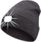 ZONSUSE Mütze mit 6 Led Licht,LED Winter Beanie,Beleuchtete Laufmütze,Strickmütze mit Stirnlampe,Abnehmbar,USB Aufladung, 3 Helligkeiten,für Herren Damen Nachtlauf Camping Reiten Angeln (Grau)