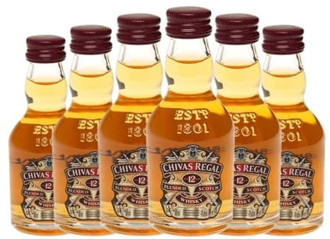 Whisky Blended Chivas Regal 12 Años Botellín Miniatura 5 cl (Caja de 6 Botellín Miniatura de 5 cl)