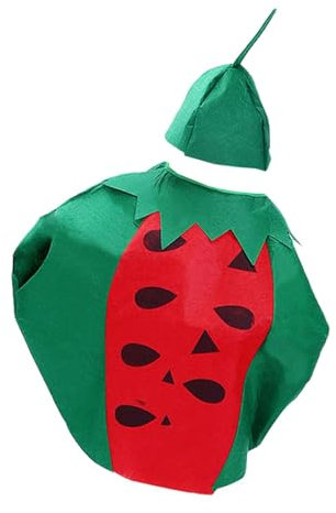 Harilla Erwachsene Obst Kostüm Outfit Requisiten für Männer Frauen Süße Lebensmittel Cosplay Kostüme mit Hut Kostüm für Karneval Bühnenauftritt, Wassermelone