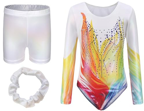 Turnanzug Mädchen Gymstern Gymnastikanzug Turnen Body Glänzend Tanzoutfit Athletic Wettkampf Trainingsanzüge