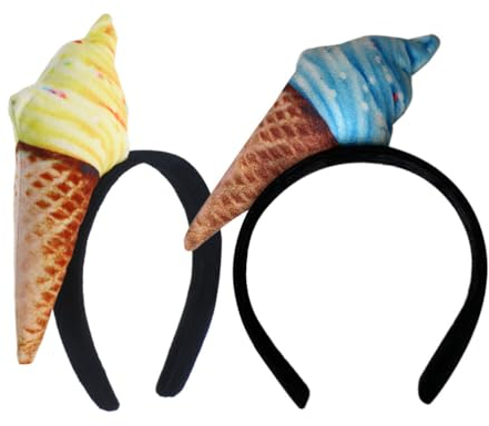 NOLITOY 2stücke Damen Haarband Eiscreme Design Süßes Stirnband Für Teenager Zum Waschen Des Gesichts Für Make-up Vielseitiges Accessoire Für Frauen Und Mädchen