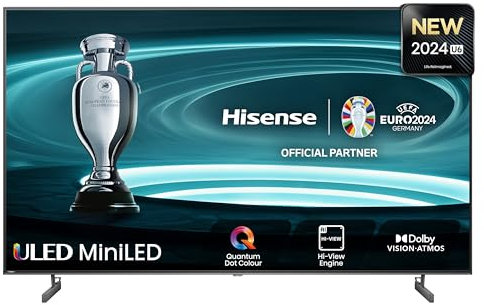 Hisense TV 65 Mini-LED 4K 65U62NQ, Smart TV VIDAA U7, Dolby Vision IQ, HDR 10+ Adaptive, Game Mode Plus, Alexa Built-in, VIDAA Voice, Tuner DVB-T2/S2 HEVC 10, lativù 4K