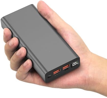 IAIGG Power Bank Portable Charger 20000mAh Quick Charge 22.5W USB C Battery Pack with 3 Outputs and 2 Inputs, Compatible with iPhone 15 14 13 12 11 Huawei iPads Samsung Galaxy Android Tablet (Grey)