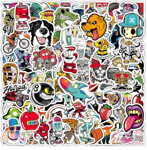 100 Stück Aufkleber für Laptop, Stoßstange, Skateboard, Wasserflaschen, Computer, Telefon, Gitarre, Cartoon-Aufkleber für Kinder, Teenager und Erwachsene (A)