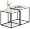 Home Collective Couchtisch 2er Set Quadratisch Beistelltisch Loft Design 2 in 1 Verschachtelung Kratzfeste Oberfläche, Wohnzimmer | 50cm und 45cm Breit weiß mit schwarzen Beinen