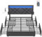 VASAGLE Bett 140 x 200 cm, Polsterbett, Doppelbettgestell, LED, Bettgestell, Metallbett, 4 Schubladen, Ladestation, verstellbares gepolstertes Kopfteil, hellgrau-Mattschwarz RMB827G01