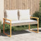 Gecheer Gartenbank Parkbank Stahlrahmen Holzbank Außenbank Outdoor Bank 119 x 61 x 79 cm (B x T x H) Terassenbank Bananenbank Gartenmöbel Terrassenbank Balkonbank Sitzbank mit Kissen PE-Rattan