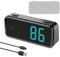 Mulcort Velocimetro Moto, Velocímetro Digital GPS KM/H mph conmutable con Pantalla LED Colorida, Reloj Digital, Pantalla de dirección de conducción, Alarma de Exceso de Velocidad
