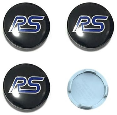 WxsYFFS Radkappen Nabendeckel Radnabenkappen 4 Stück 54mm Kompatibel mit für Ford RS Focus Fiesta ABS Verbundmaterial Nabenmittenkappe,A
