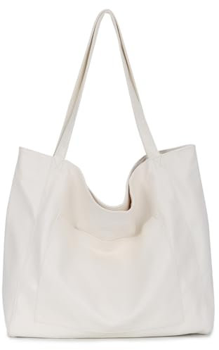EVEOUT Schultertaschen Damen Große Umhängetaschen PU Leder Lässige Shopper Arbeitstasche in Übergröße Tragetasche für Urlaub Reisen
