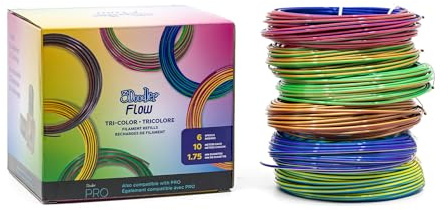 3Doodler Tri-Color PLA-Filament-Nachfüllpackungen, 1,75 mm, 6 Spulen (je 10 m) in leuchtenden Farben für 3D-Druck-Stifte – (18 Farben, 6 Spulen)