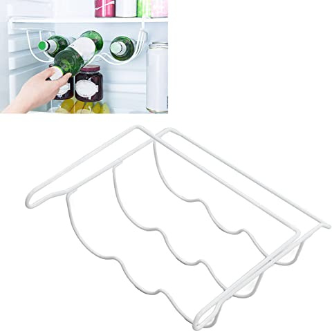 Fridge Wine Rack - Refrigerator Bottle Rack Holds 3 Bottles of Your Favorite Wine or Drink Universal Bottle Holder Fit Most Fridges, Wine Rack for Refrigerator