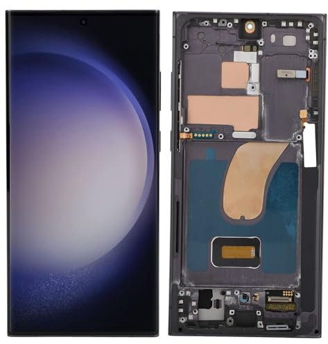 Garsent AMOLED pour S23 Ultra 5G, écran LCD de Remplacement pour S23 Ultra, écran Tactile Numériseur avec Kits D'outils de Cadre S23 Ultra 5G SM S918B, 6,7 Pouces (Noir