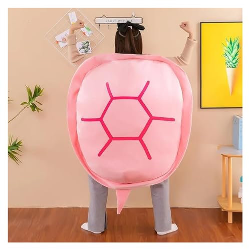 HYQOUKLR Turtle Power Shell, Giant Turtle Cushion, Portable Wearable Turtle Shell Pillows, Funny Cosplay Plush Toys Gift for Kids and Adults(Roze,60CM)