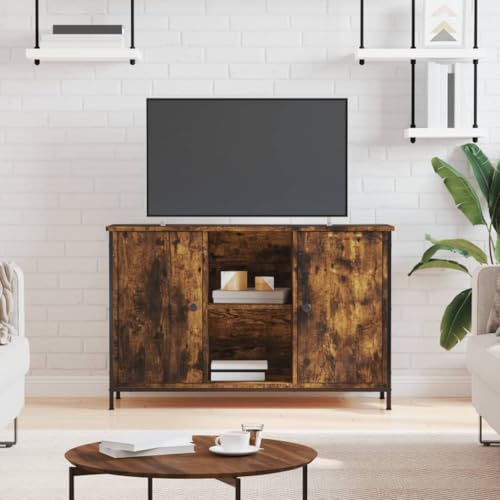 Juroupi Mobile TV Rovere Fumo 100x35x65 cm in Legno Multistrato -832780