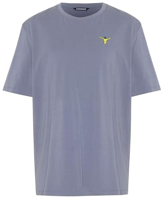 T-Shirt Rundhalsshirt mit Neon-Logoprint