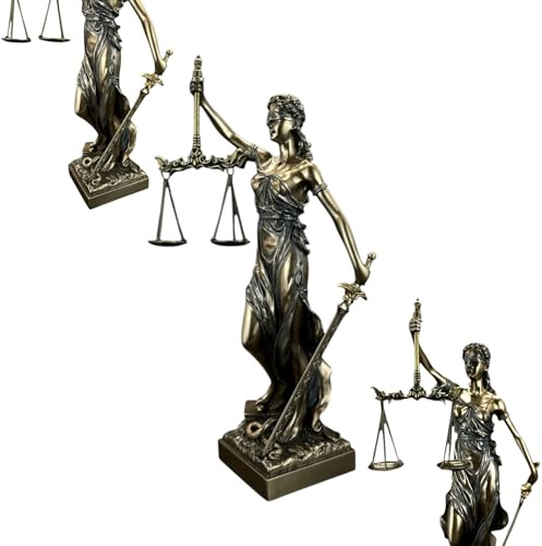 57 SPECIAL REPLICAS Skulptur Deko Figur 31 cm - SPEKTAKULÄRE Themis MIT Waage UND Schwert Symbol der Gerechtigkeit- Figur als Geschenk für Wohnzimmerdekoration Figuren Deko