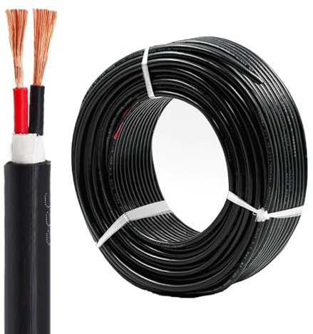 Cavo in rame bipolare da 2,5 mm² - Cavo in PVC ignifugo 300 V, impermeabile, 10-61 m for elettrodomestici e illuminazione esterna(80ft(25m))