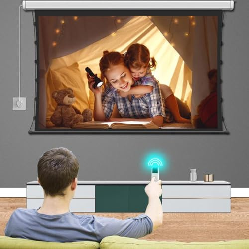 JIADUOFU Projection Screen 3D, Outdoor projector screen, Electric In-ceiling Tab-tension Projection Screen, 72-150 3D Silver Grey Fabric Professional Factory for 3D Projection 72inch