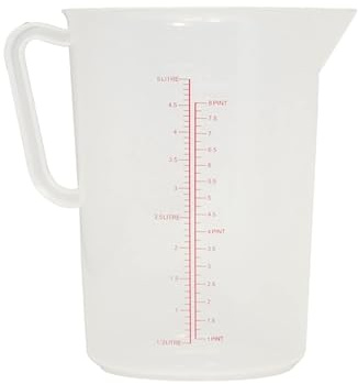 C&S Homestore Polypropylene Measuring Jug Precise Measurement Spillage-Free Narrow Stem Multi-Purpose for Flour, Sugar, Milk & Oil - 5 LTRS