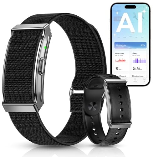 BANLVS, Fitness Tracker senza display, Smart Band, 24/7 Activity Tracker del sonno con monitoraggio della frequenza cardiaca, ciclo mestruale, SpO2, contapassi con batteria da 35 giorni, 120+ modalità