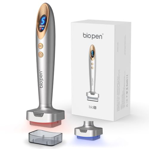 Dr. Pen 2026 Bio 6 Derma Stamp, Professionelles 4-in-1 Gesichtsmassagegerät | mit Microneedling, EMS, Rot- & Blaulichttherapie, Vibrationsmassage, für Gesichtsverjüngung, Anti-Aging, Haarwuchs & Bart