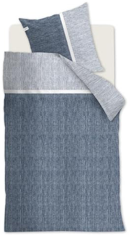 Rivièra Maison Amsterdam Loft Bettwäsche | 100% Baumwolle | Blau grau | 155x220 cm + 1x Kissenbezüge 80x80 cm