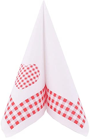 APARTina Tissue Serviette 100 Stück, Servietten rot weiß kariert 33x33 cm 1/4-Falz Tissue - Landhaus Design, bayrische Deko, Hüttengaudi, Tisch Deko 3-lagige Papierservietten (Rot)