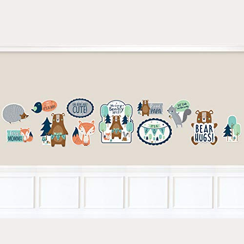 Amscan 192164 - Baby Shower Bear-ly Wait Card Cut-Out Decorations - 12 Pack