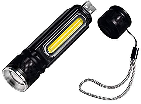 LHKJ LED Linterna Táctica USB Recargable Impermeable IP65 Alta Potencia Portátil para Cámping Ciclismo Excursionismo ect, 4 Modos Luz