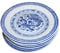 Chinese Blue and White Side Plates - Rice Pattern - Set of 6-15cm