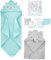 Simple Joys by Carter's 8-Piece Towel and Washcloth Set Ensemble d'accessoires d'hiver, Bleu des Mers du Sud/Gris, Taille Unique Mixte bébé