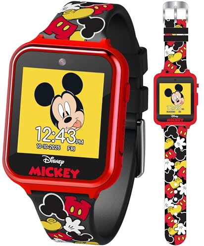Disney Mickey Mouse Kids Smart Watch Touchscreen with Camera Games Voice Recorder Stopwatch Alarm Timer Fitness Tracker Calculator – Fits Wrist Sizes 5.5 to 8