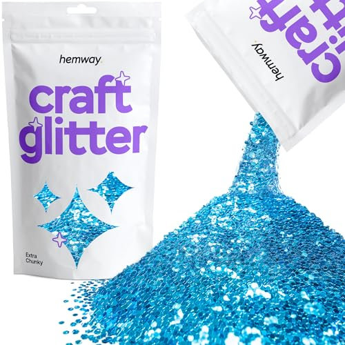 Hemway - Purpurina para manualidades, vasos, resina, epoxi, uñas, cera, álbumes de recortes, cristal, decoración de escuelas: azul marino, extragruesa (1 mm), 100 g