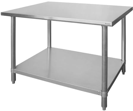 HENDI Arbeitstisch, Arbeidsplatte, Catering, Höhenverstellbare Füße, 1000x600x(H)850mm, Edelstahl