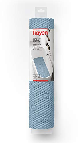 Rayen | Alfombra para baño | Alfombrilla Rectangular Ducha o Bañera | Suave y Acolchada | Base Antideslizante | Sujección con Ventosas de Alta Resistencia | Foam | 45 x 91 cm | Azul