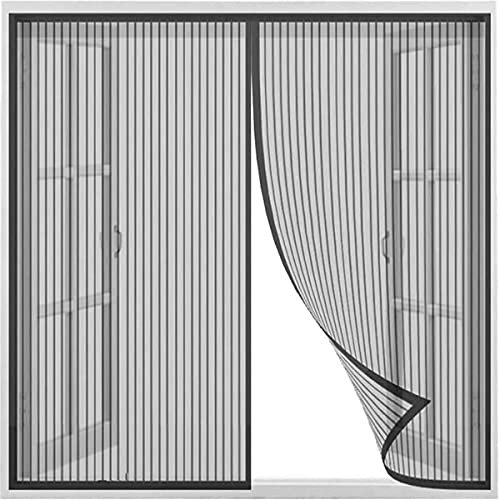 Domiss Tenda Magnetica Zanzariera 150x240cm, Tenda zanzariera Finestra, Autoadesiva Traspirante, Maglia Magnetico, Porte per Balconi, Portefinestre