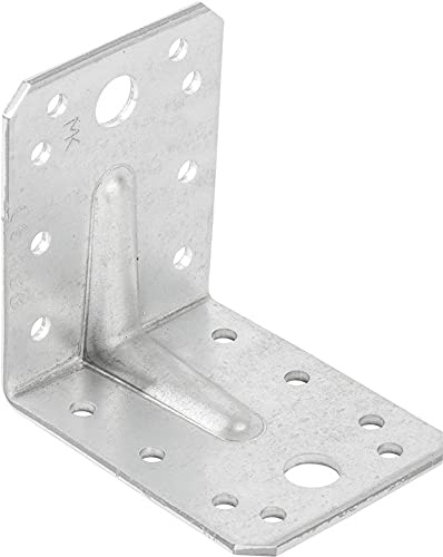Schwerlast Winkelverbinder 70 x 70 x 55 x 2,0 mm, 20 Stück, verzinkt, Winkelverbinder mit Sicke, Metallverbinder für Holzbau