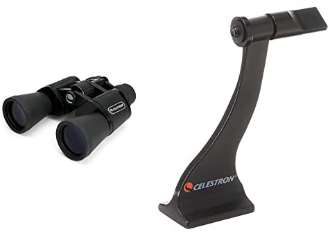 Celestron 71260 UpClose G2 10-30 x 50 Zoom Porro Binocular & 93524 Roof and Porro Binocular Tripod Adapter, Black