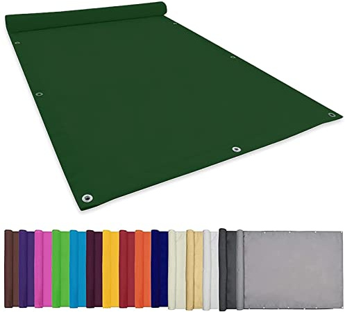 CHBIN Voile d'ombrage imperméable 5x9M Imperméable Une Protection des Rayons Voile dombrage carrée avec Oeillets, Cordons pour Jardin Terrasse Balcon Camping, Vert Foncé, 22073
